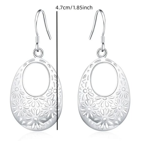 Boho Flower Dangle Earrings - Picture 4 of 6